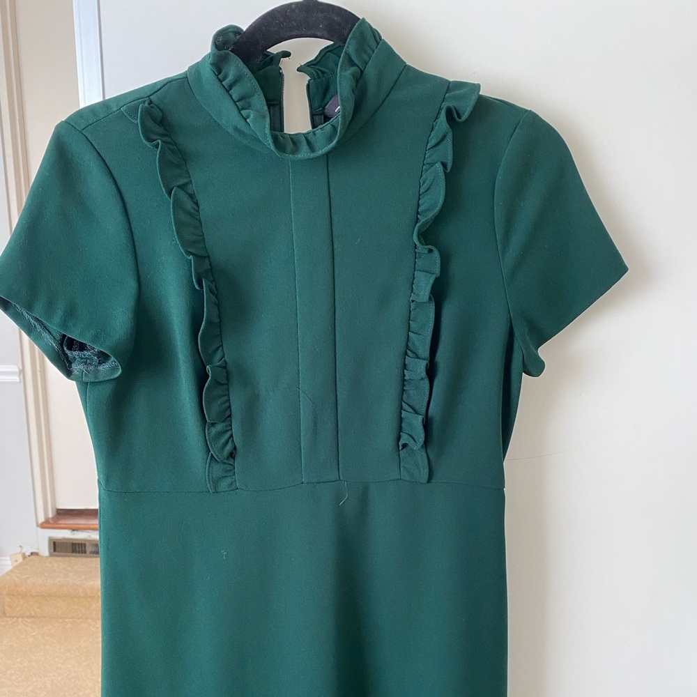ZARA WOMEN DARK GREEN DRESS - Picture 2 of 7
